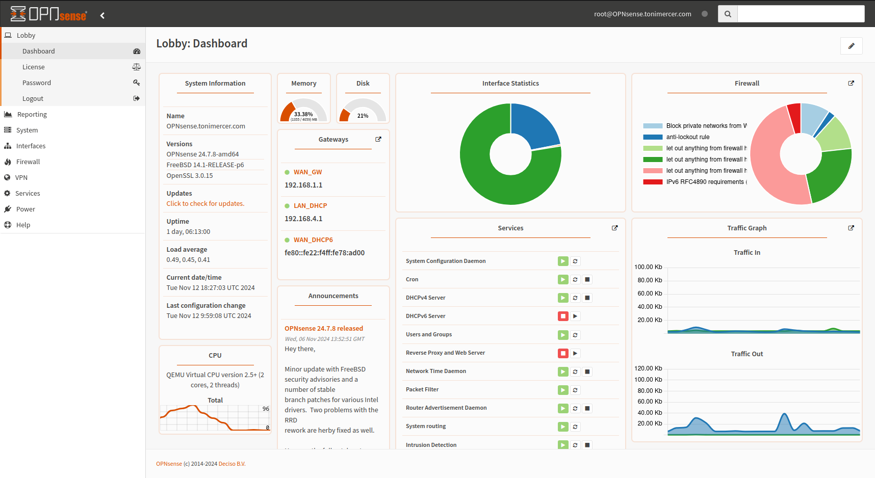 OPNsense GUI